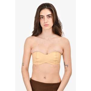 Camila Coelho Beige Leather Eloisa Bralette Top Size XS